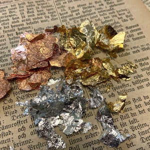 Leaf gilding 3 colors gold silver copper resin craft