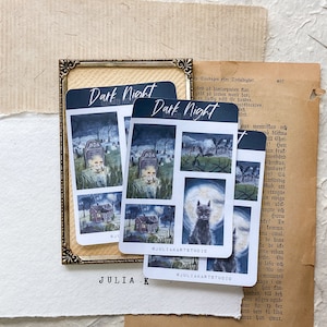 Feuille autocollante de timbres postaux Dark Night conçue par Julia Källén