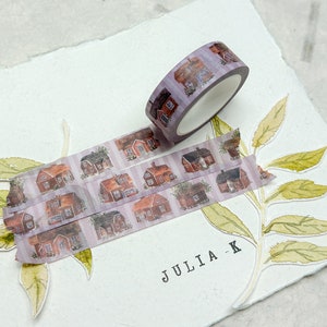 Zweedse huizen washi-tape ontworpen door Julia K