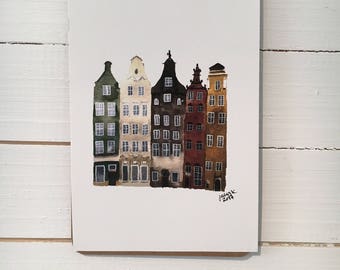 Print: European city in watercolor- Poland