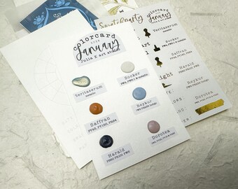 Tarjeta de colores de enero de 2026, tarjeta de puntos de acuarela