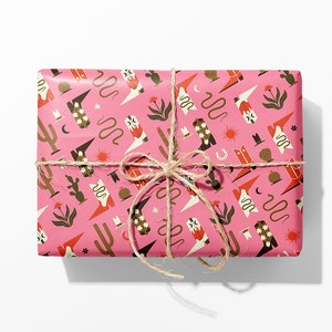 Cow wrapping paper. gift wrap and tags with a cow. Farmland animal paper.  Cow wrapping paper