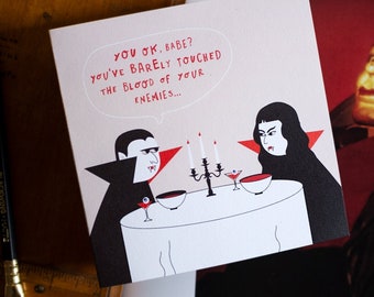Vampires Greeting Card Funny Love Goth Anniversary