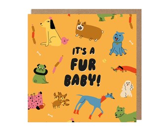 Tarjeta de perros Furbaby Dueño de perro divertido Nuevos padres de perro