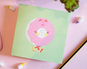 Donut New Baby Card Cute Illustrated Pregnancy Mother