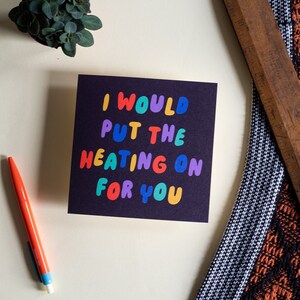 Heizung Lustige Winter Liebe Karte Lebenshaltung Kosten Krise Energie Rechnungen