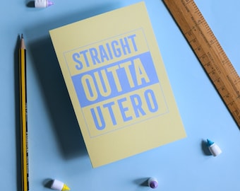 Straight Outta Utero Funny New Baby Greeting Card Hip Hop Rap