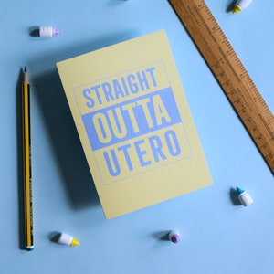 Straight Outta Utero Cartão de felicitações engraçado para recém-nascido Hip Hop Rap