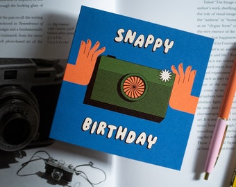Snappy Birthday Card Retro 35mm Film Camera