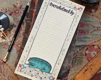 Overwhelmed Medieval Notepad | Funny Mental Health Gift