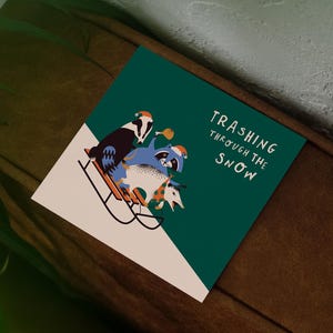 Cartão de Natal para jogar lixo na neve – Nature's Trash Crew