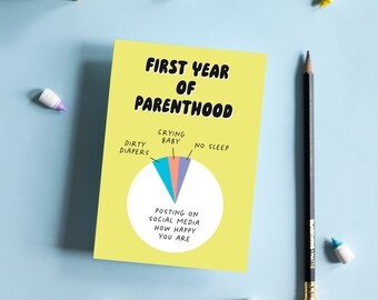 SALE First Year of Parenthood Greeting Card Funny New Baby