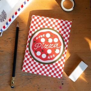Fine Pizza Ass Divertente Amore Biglietto di auguri Retro Anniversario San Valentino