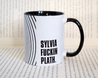 Sylvia Plath Mug Contrast Black & White Bell Jar Female Writer