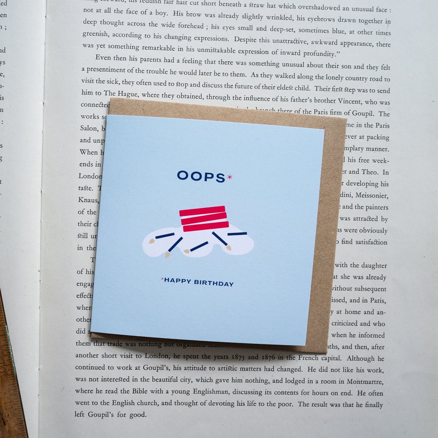 Oops alles Gute zum Geburtstag Grußkarte minimal abstrakte Etsy