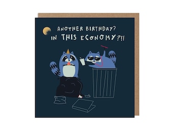 Party Raccoons in a Dumpster Card – Let’s Get Trashy