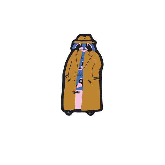 Three Raccoons in a Trenchcoat Vinyl Sticker - Etsy
