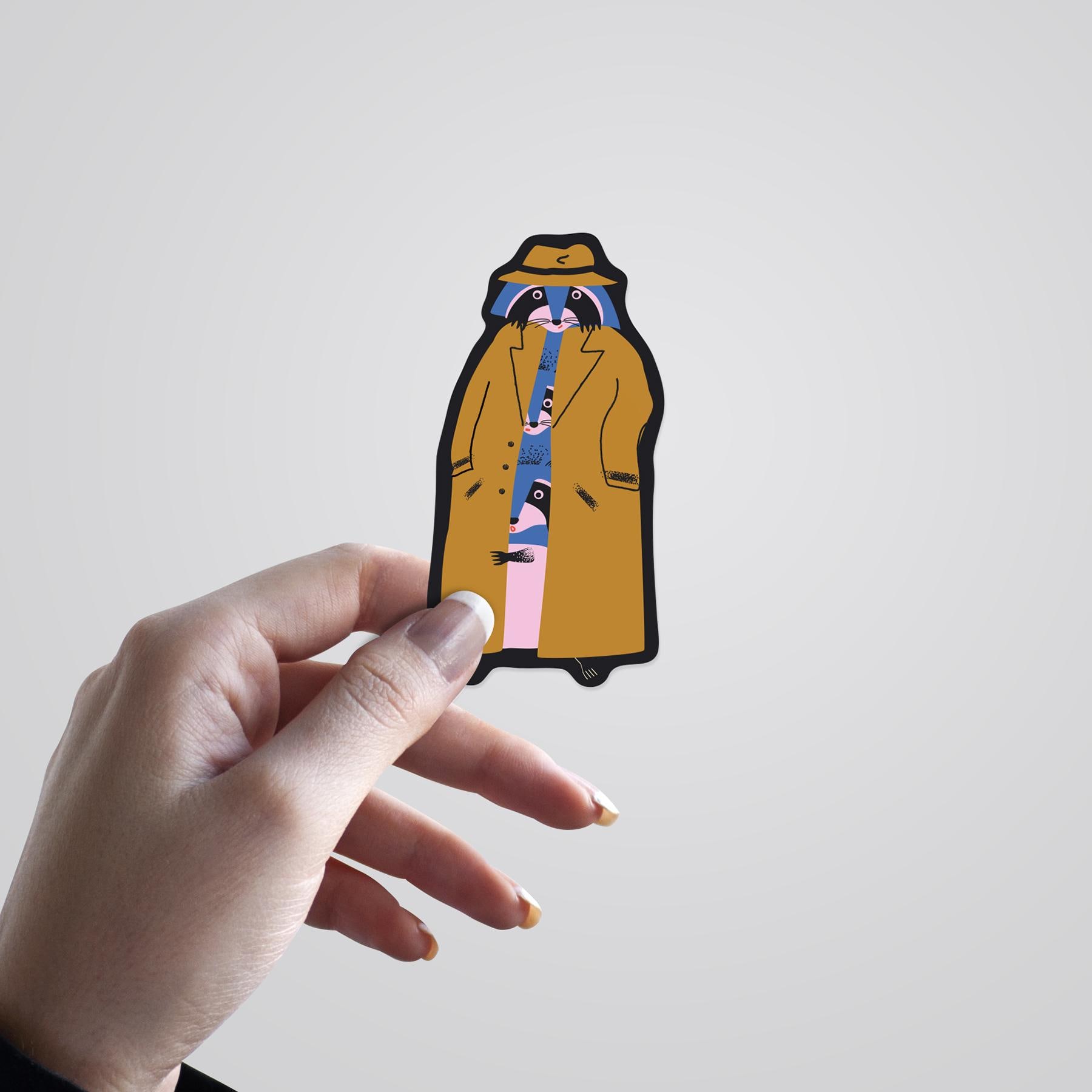 Three Raccoons in a Trenchcoat Vinyl Sticker - Etsy