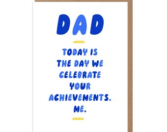 Dad Achievements Greeting Card Funny Father's Day Typography