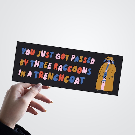 Raccoons in a Trenchcoat Bumper Sticker