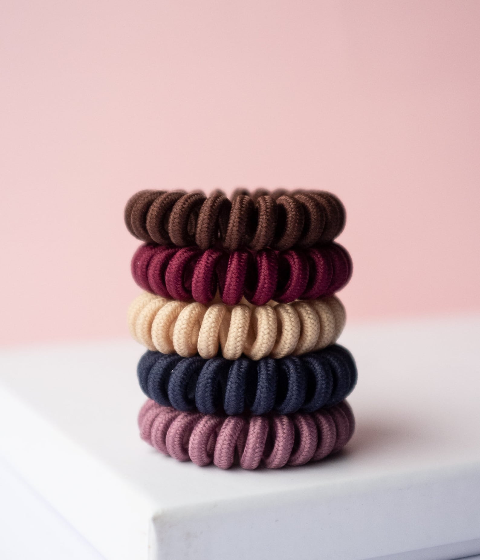 5 Fabric Spiral Hair Ties Coil Bobble Hair Band Cord Wired Etsy