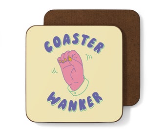 Coaster Wanker Funny Coaster Set Cheeky Housewarming Gift