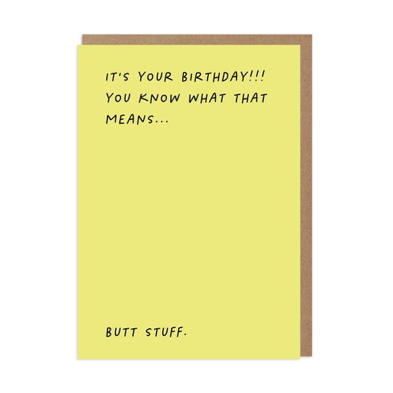 Butt Stuff Birthday Greeting Card Funny Cheeky Lovers | Etsy