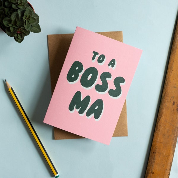 Boss Ma Greeting Card Scouse Mother's Day Typography