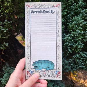 Overwhelmed Medieval Notepad | Funny Mental Health Gift image 5