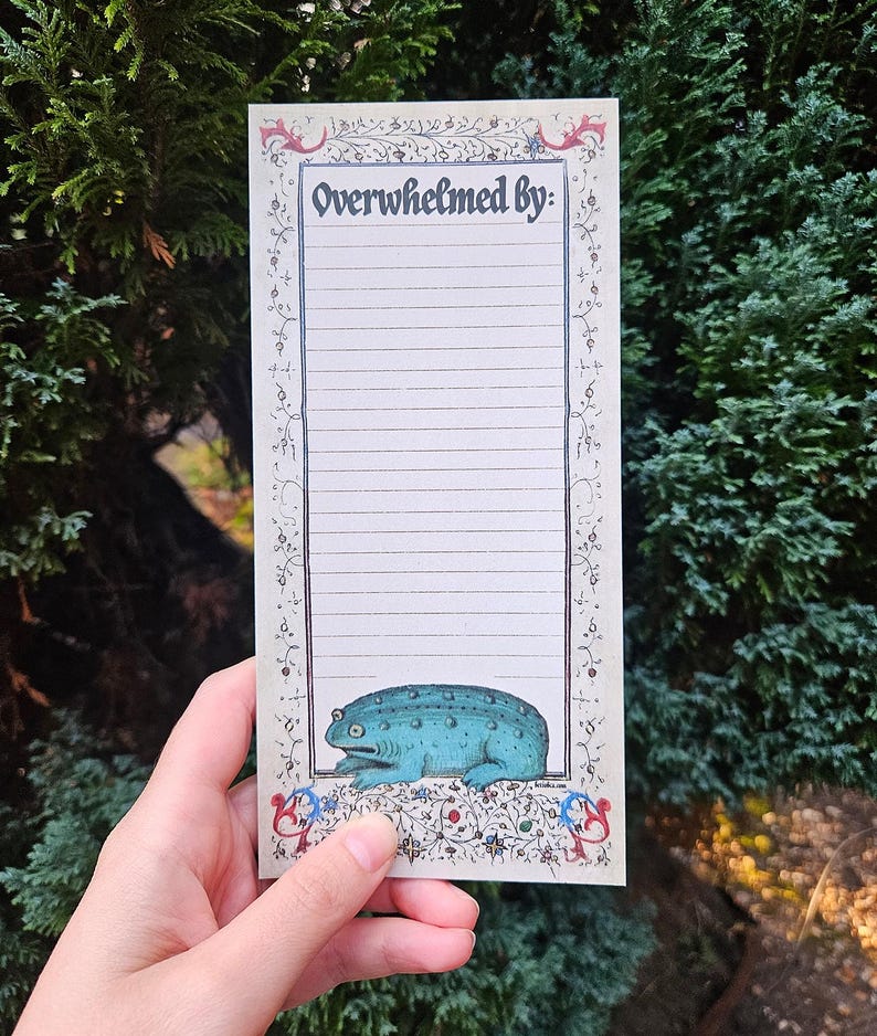Overwhelmed Medieval Notepad | Funny Mental Health Gift image 5