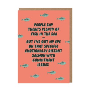 Salmon Greeting Card Funny Situationship Online Dating Valentine's image 2