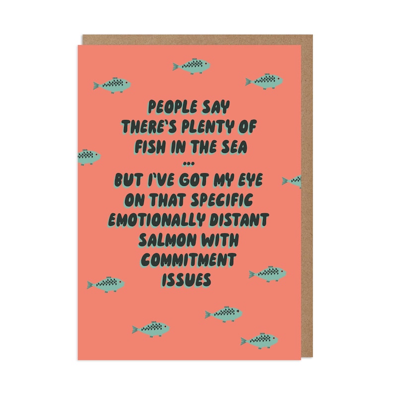 Salmon Greeting Card Funny Situationship Online Dating Valentine's image 2