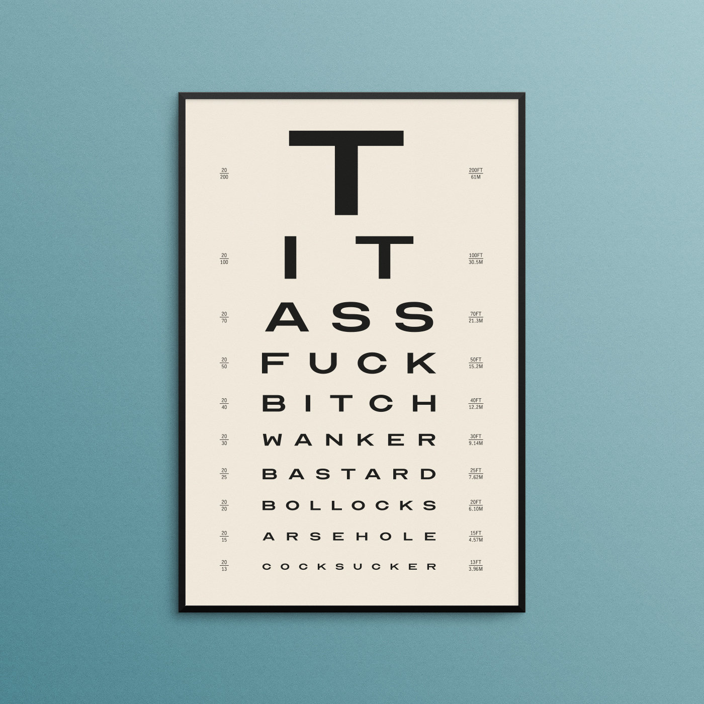 Unown eyesight chart test Photographic Print for Sale by SolarFox