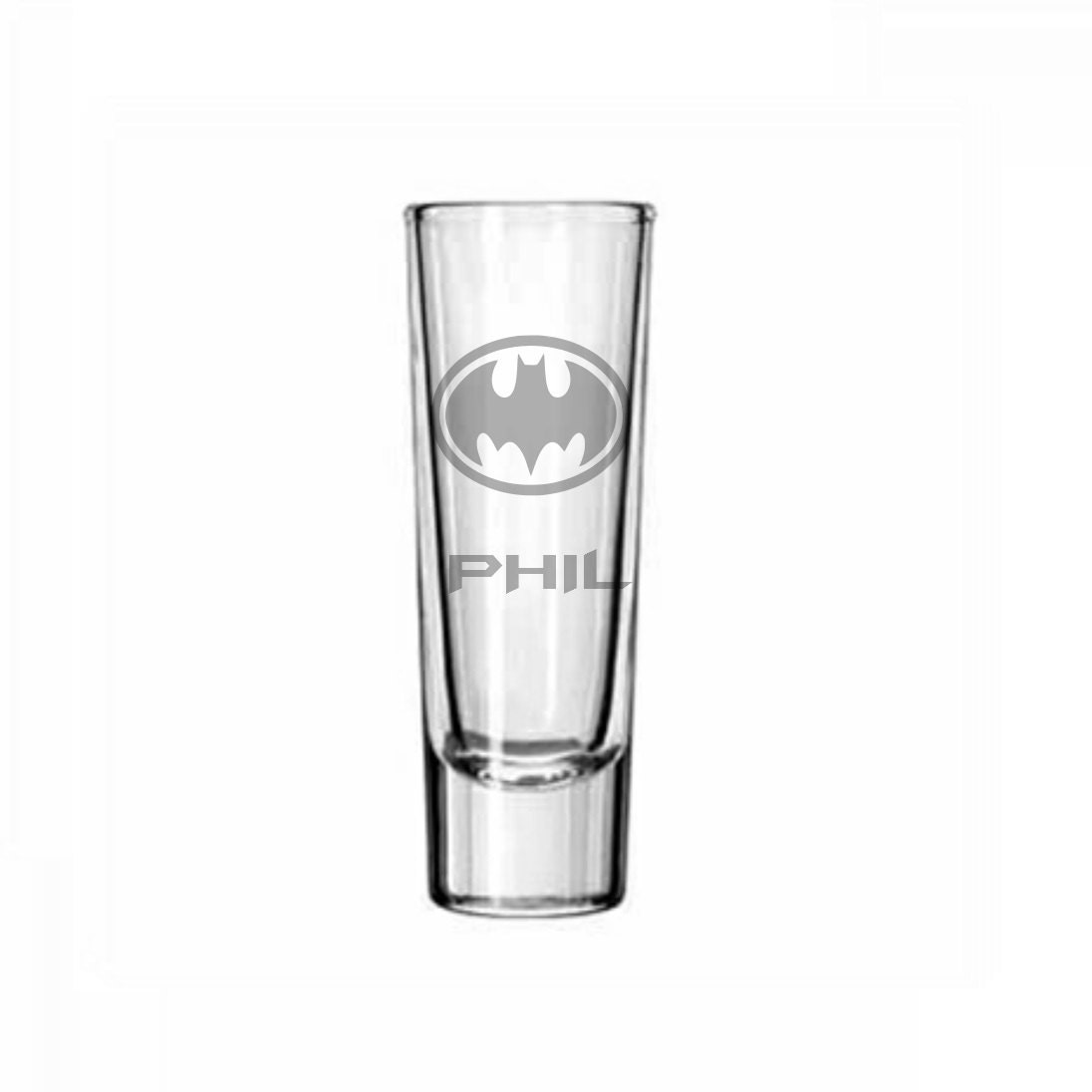 Batman Shot Glass Etched Batman Glass Custom Shot Glass