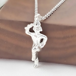 BATON TWIRLING NECKLACE Sterling Silver Majorette Gift, Marching Band Jewelry, Drill Team, Drum Major or Baton Twirler, Gemsicles N5005