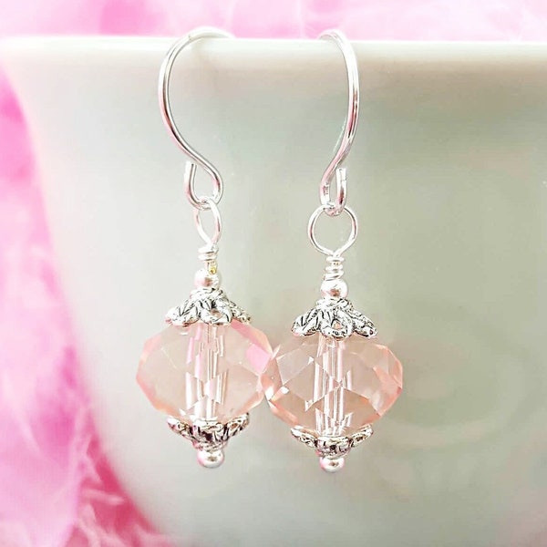 Pink Crystal Earring Etsy