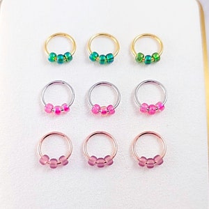 Beaded Hair Rings for Braid or Dreadlocks, Set of 3 Hair Beads, Colorful Czech Glass Hair Charms Loc Jewelry Dread Rings Accessories HR1020