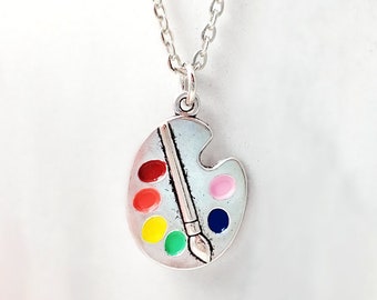 FUSTMW Artist Paint Palette Necklace – Colorful Painter Jewelry Gift For Art Teachers & Students - View #11
