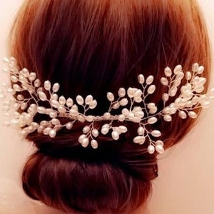 BRIDAL HAIR PIECE Wedding Hair Comb, Bridal Hair Accessory,  Ivory Pearl Hair Comb, Dainty White Pearl Comb H2113A