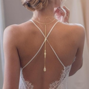 Crystal Backdrop Add-On Choose Your Back Drop, Pearl Back Necklace, Attach to Your Wedding Necklace, Message Us For Customizations, A2003