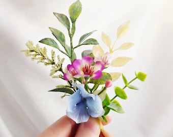 Wedding Flower Hairpin GRAB BAG Set of 6 or 12, Bridal Hair Pins, Custom Floral Decorative Bronze Hair Picks, Spring Wedding Hair Accessory