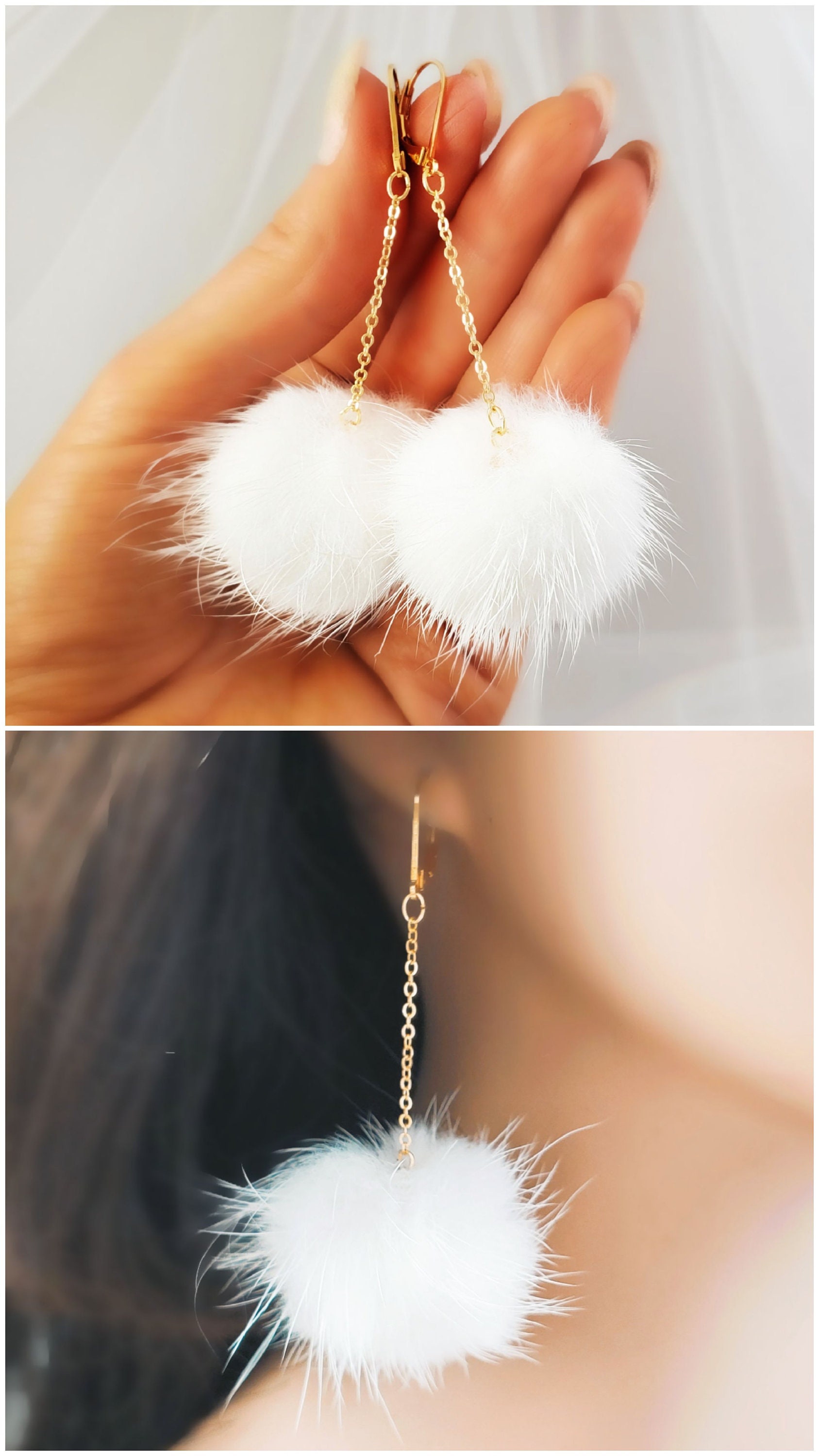 Heart Pom Pom Earrings – Embelisha
