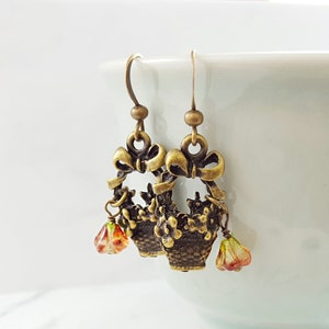 GARDEN JEWELRY GIFTS Gardening Necklace and Matching Earrings, Gardener Gift for Grandma, Green Thumb Gift, Florist Jewelry Set S1038 Earrings Only