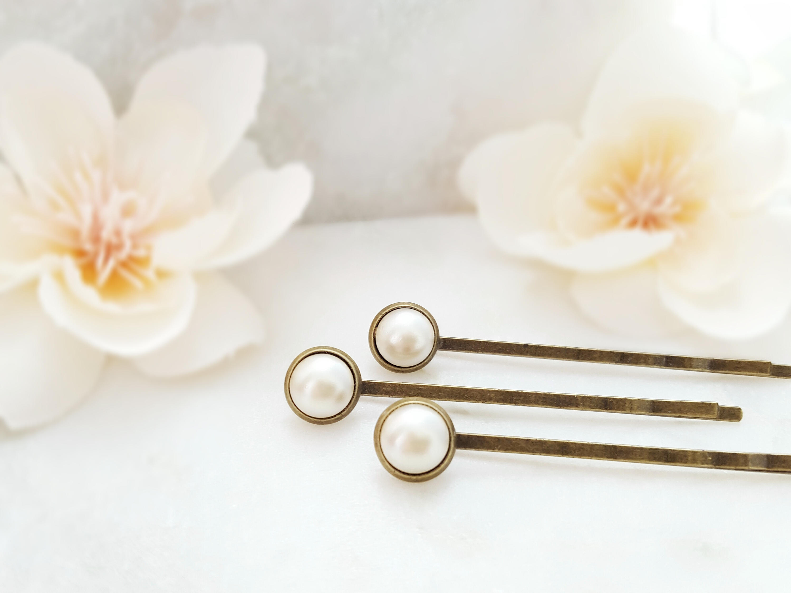 Swarovski Pearl Bobby Pin Set Cream Hair Pins For Buns Ivory Etsy