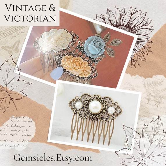 VINTAGE HAIR COMB Ivory Bridal Hairpin White Flower Hair  display picture 2