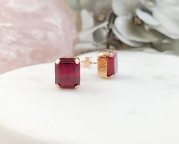 Ruby discount baguette earrings