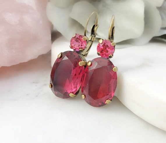 Pink garnet hotsell earrings