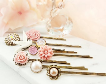 ロゼミューズ　大谷映美里　RoséMuse Rosé hair pin set Amazon.com : YAEISM 6PCS Pink Flower Hair Clips Small Satin