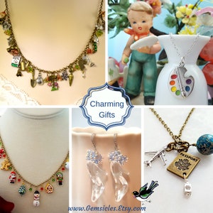 GARDEN JEWELRY GIFTS Gardening Necklace and Matching Earrings, Gardener Gift for Grandma, Green Thumb Gift, Florist Jewelry Set S1038 image 6