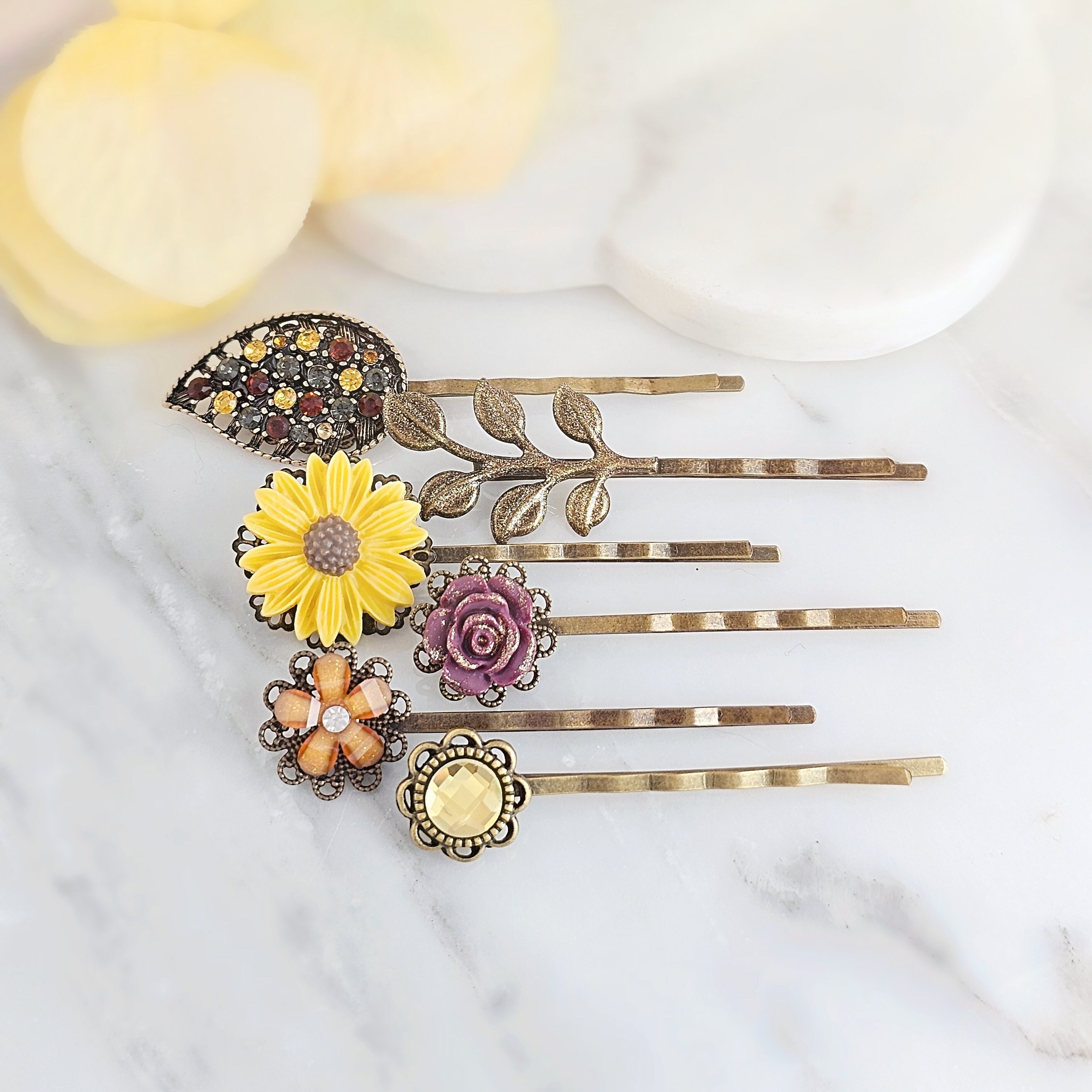 コレクション heapin AUTUMN HAIRPIN SLIDES Decorative Bobby Pin Set, Six-piece Hairpin